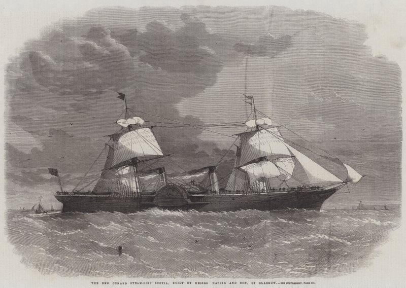 Nowy parowiec Scotia Cunard, zbudowany przez panów Napier and Son z Glasgow autorstwa Edwin Weedon