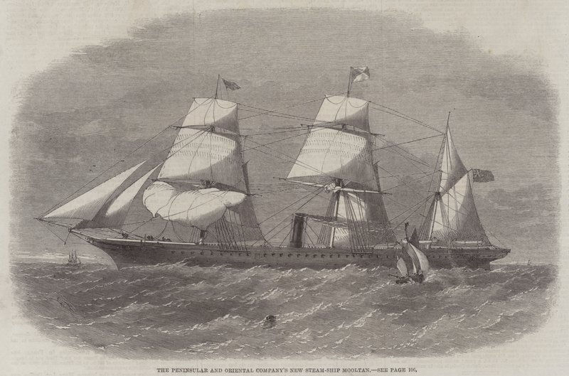 Nowy parowiec Mooltan firmy Peninsular i Oriental Company autorstwa Edwin Weedon