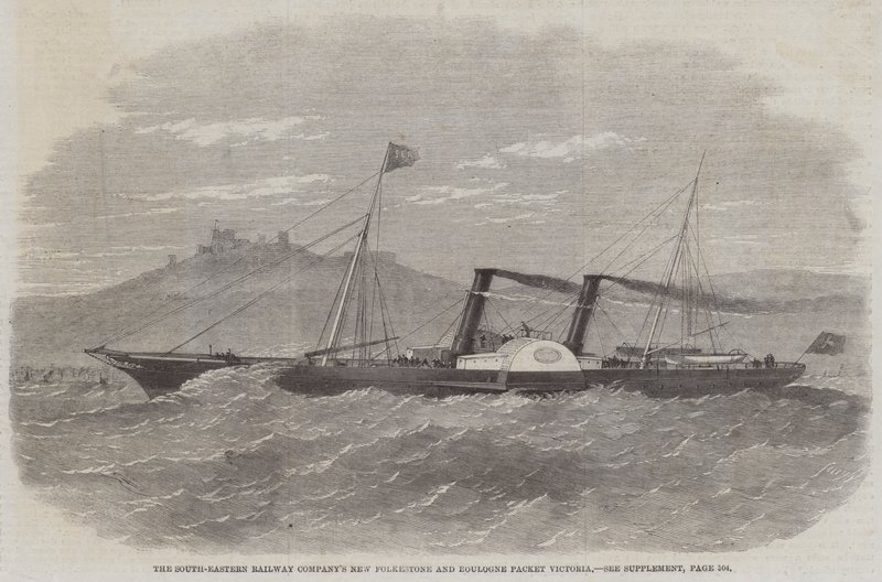 Nowy Folkestone i Boulogne Packet Victoria firmy South-Eastern Railway Company autorstwa Edwin Weedon
