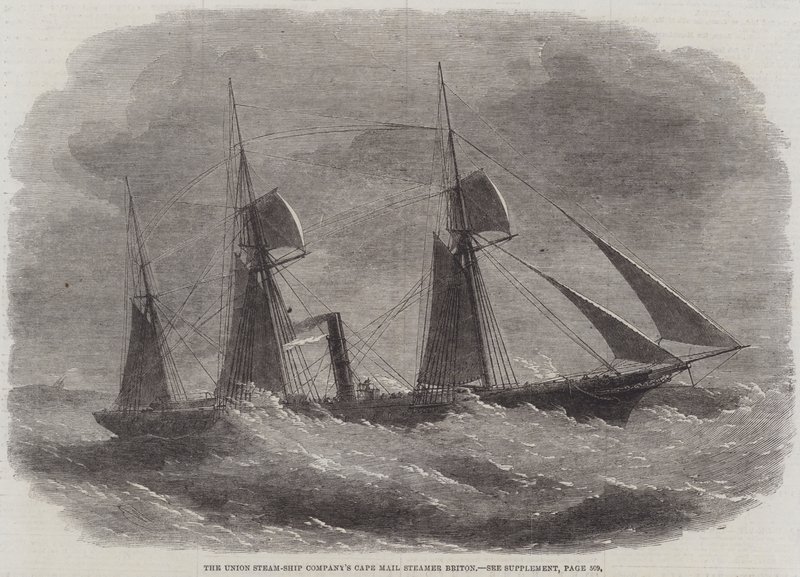 Brytyjski parowiec Cape Mail firmy Union Steam-Ship Company autorstwa Edwin Weedon