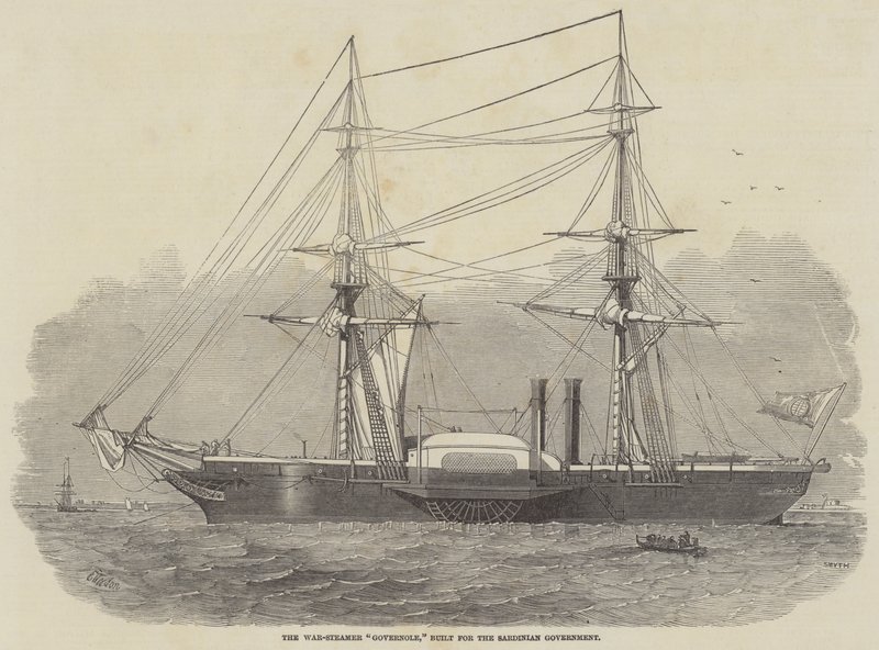 War-Steamer Governole, zbudowany dla rządu Sardynii autorstwa Edwin Weedon