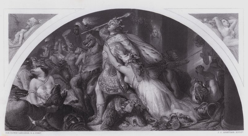 Trasa Komusa i jego zespół (rycina) autorstwa Edwin (after) Landseer