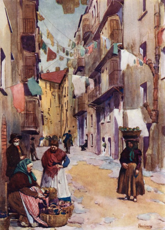 Korsyka: Domy, Ajaccio (kolor lito) autorstwa Edwin Arthur Norbury