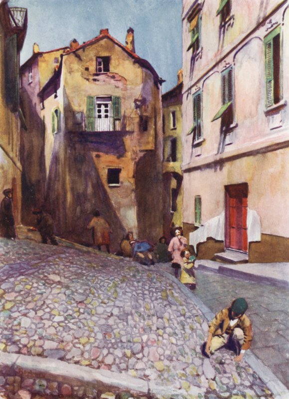 Korsyka: Stare domy, Bastia (kolor lito) autorstwa Edwin Arthur Norbury
