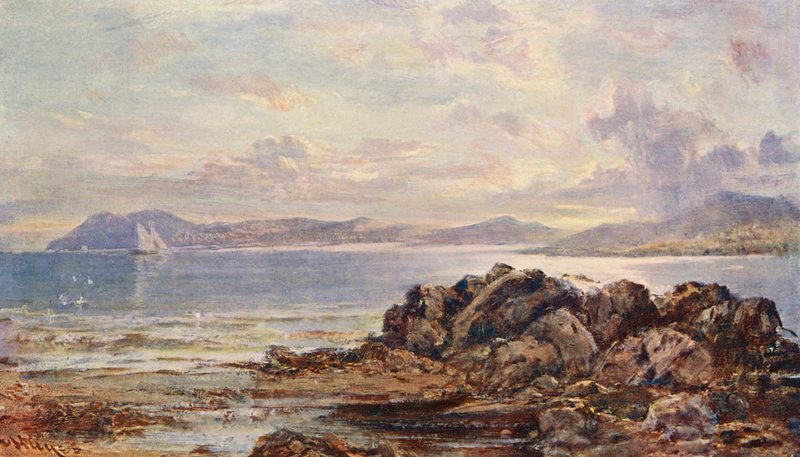 Letnia pogoda w Zatoce Dublińskiej (kolorowa litografia) autorstwa Edwin Hayes