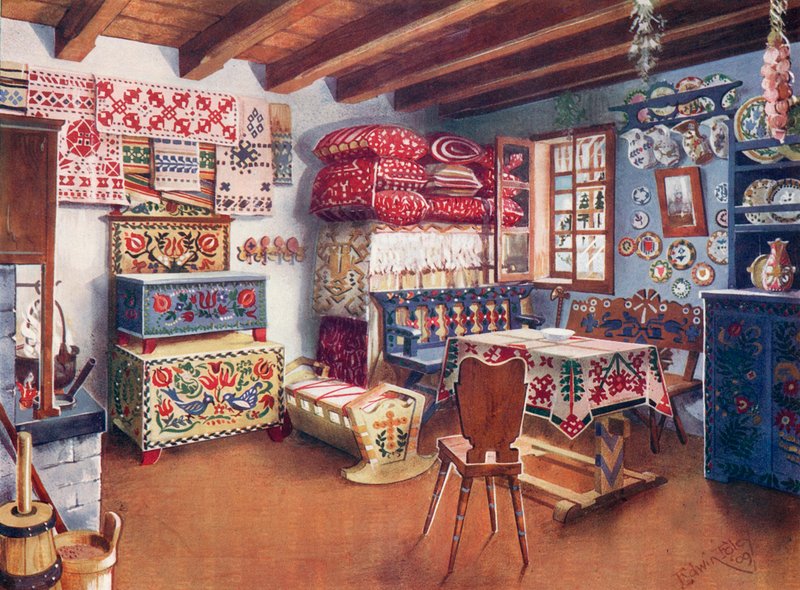 Austro-węgierskie meble chłopskie autorstwa Edwin John Foley