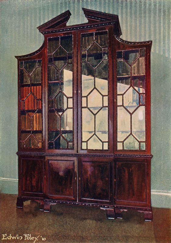 Rzeźbiony regał biblioteczny Chippendale autorstwa Edwin John Foley