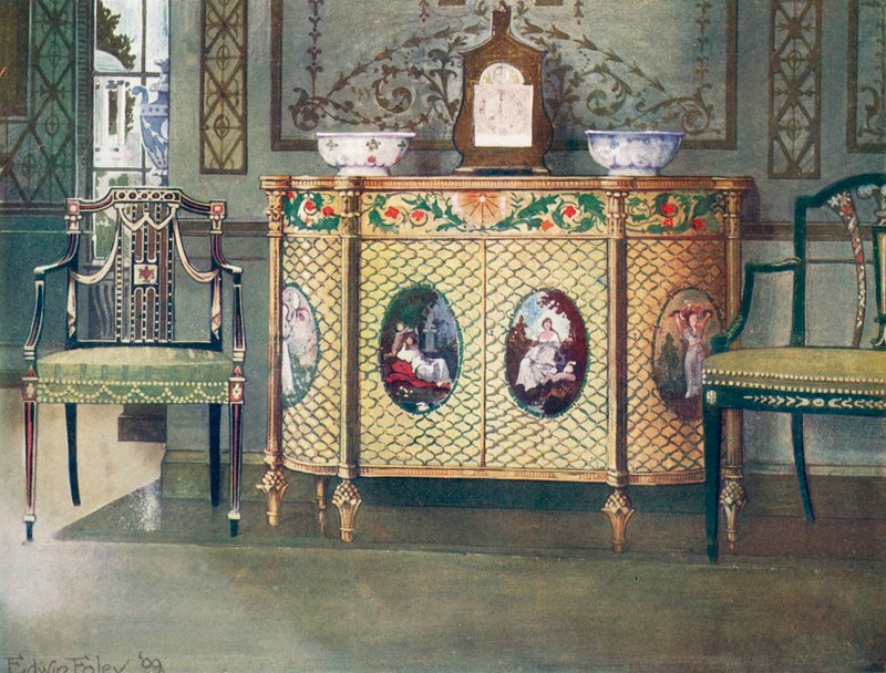 Malowana Komoda i Krzesła autorstwa Edwin John Foley