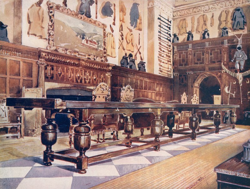 Stół z łopatą w holu Littlecote autorstwa Edwin John Foley