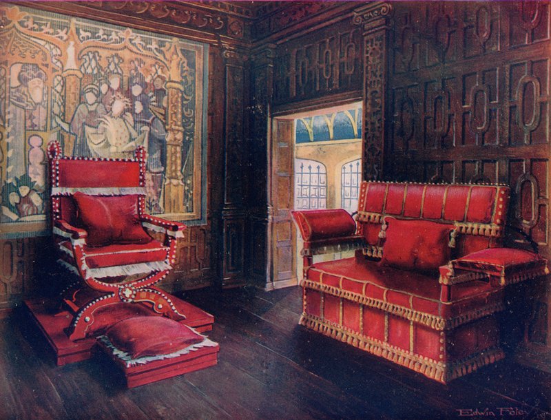 Krzesło i kanapa tapicerowane z regulowanymi końcami autorstwa Edwin John Foley