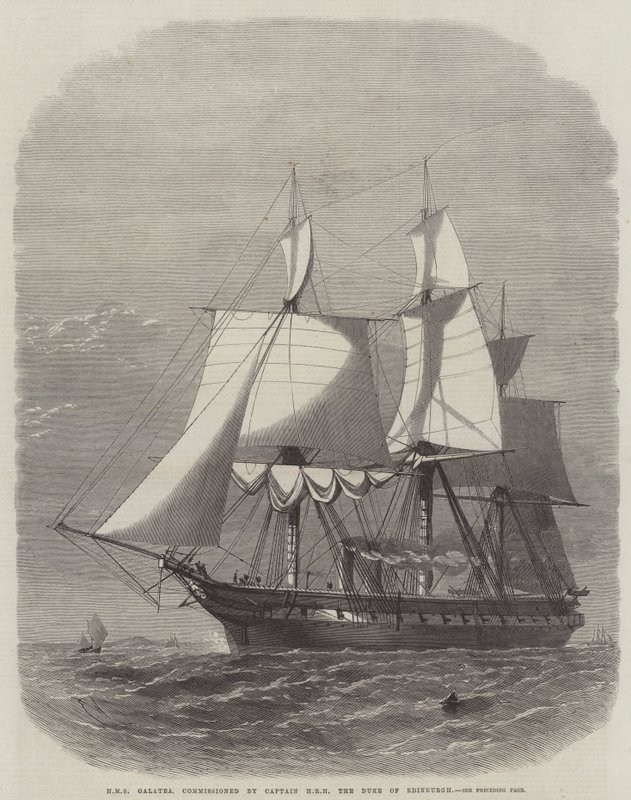 HMS Galatea na zlecenie kapitana HRH księcia Edynburga autorstwa Edwin Weedon