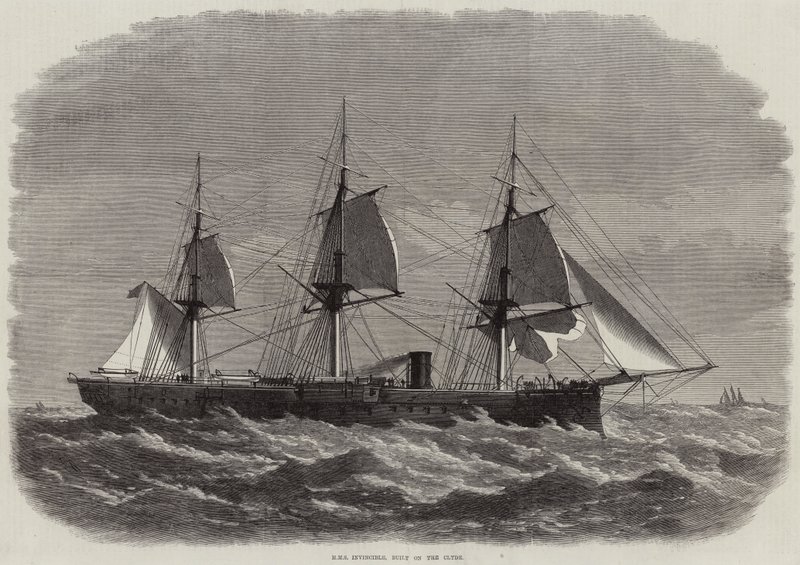 HMS Invincible, zbudowany na Clyde autorstwa Edwin Weedon
