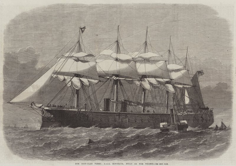Nasza żelazna flota, HMS Minotaur, zbudowana na Tamizie autorstwa Edwin Weedon