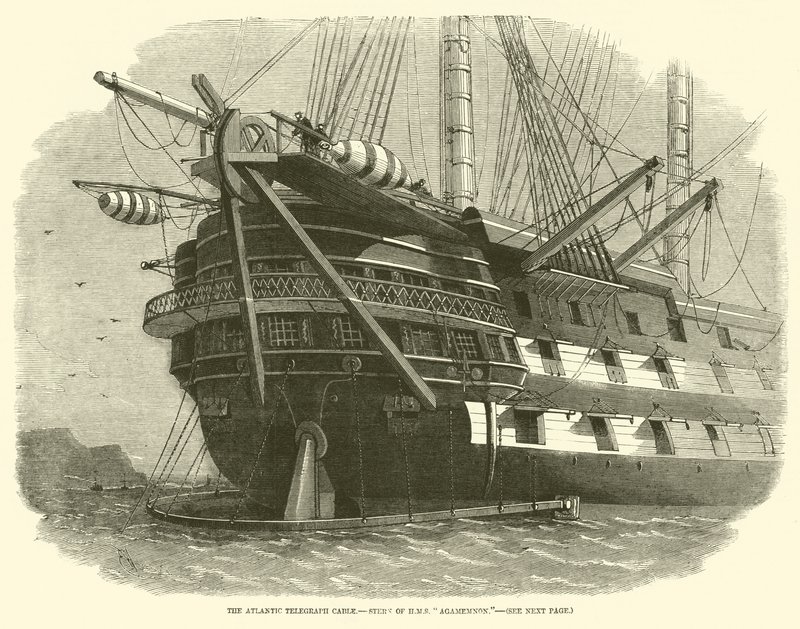 Atlantic Telegraph Cable, Rufa HMS Agamemnon autorstwa Edwin Weedon