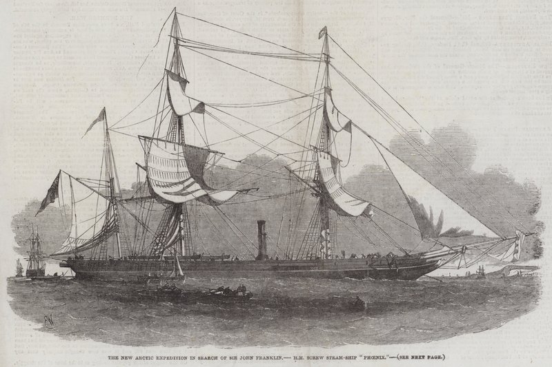 Nowa ekspedycja arktyczna w poszukiwaniu sir Johna Franklina, HM Screw Steamship Phoenix autorstwa Edwin Weedon
