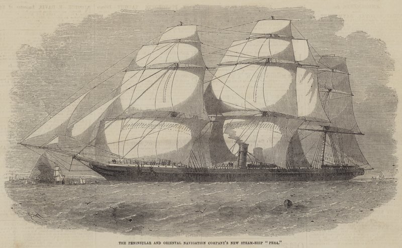 Nowy parowiec Pera . firmy Peninsular i Oriental Navigation Company autorstwa Edwin Weedon