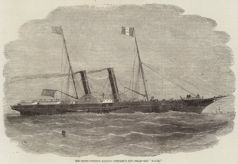 Nowy parowiec Havre . firmy kolei południowo-zachodniej autorstwa Edwin Weedon
