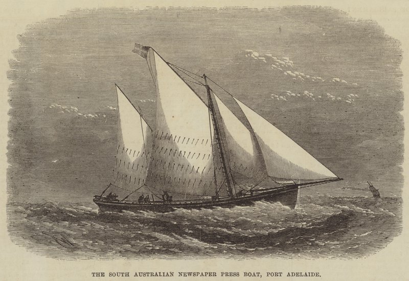 South Australian Newspaper Press Boat, Port Adelaide autorstwa Edwin Weedon
