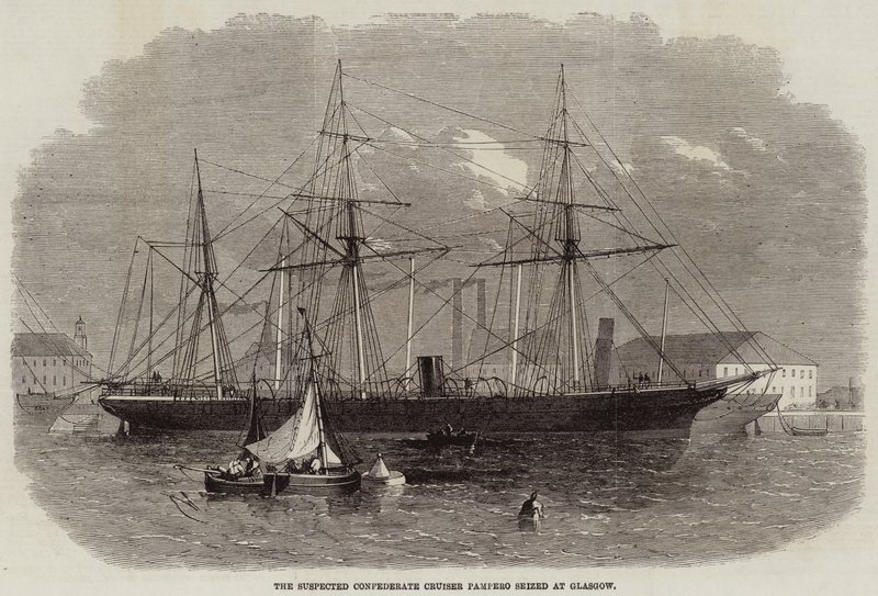 Podejrzany krążownik Konfederacji Pampero skonfiskowany w Glasgow autorstwa Edwin Weedon