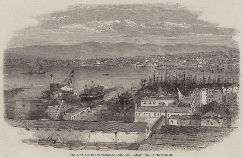 Miasto i zatoka Castellammare, niedaleko Neapolu autorstwa Edwin Weedon