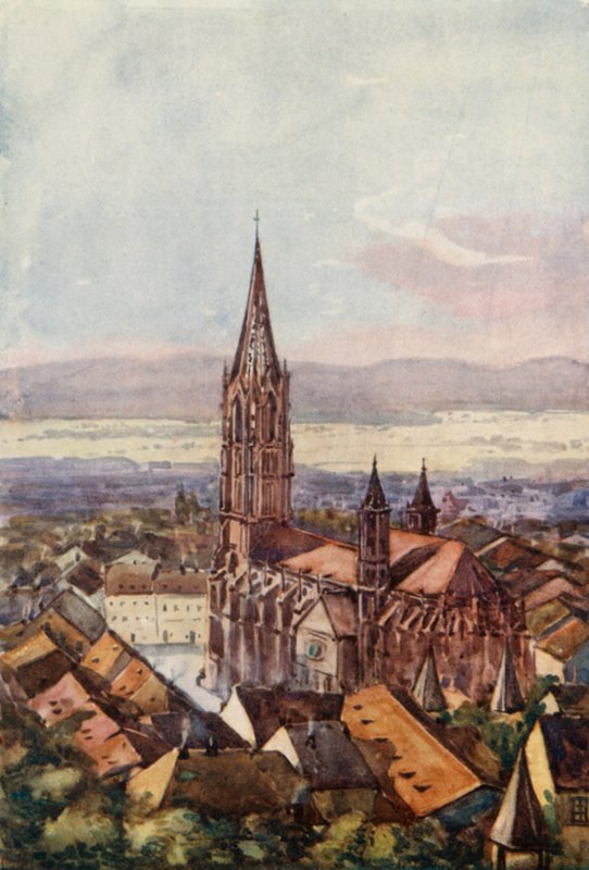 Ren: Fryburg Bryzgowijski (kolorowa litografia) autorstwa Effie Jardine