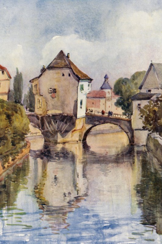 Ren: Stary Most w Kreuznach (kolorowa litografia) autorstwa Effie Jardine