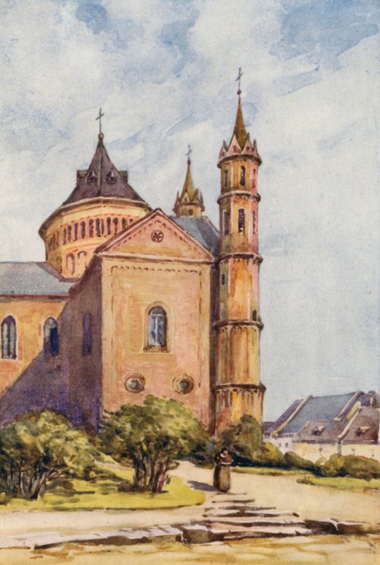 Ren: Katedra w Wormacji (kolorowa litografia) autorstwa Effie Jardine