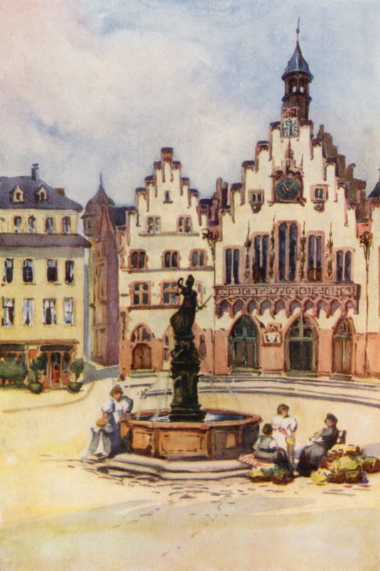 Ren: Romer, Frankfurt (kolorowa litografia) autorstwa Effie Jardine