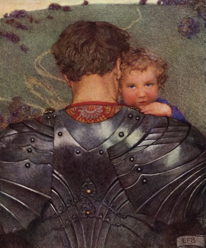 Chociaż lwa na polu, z kolei baranka znajdziesz (kolor lito) autorstwa Eleanor Fortescue Brickdale