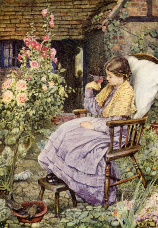 „Ale co to są Głosy Ptaków? jeśli nie Słowa, Nasze Słowa?” (kolor lito) autorstwa Eleanor Fortescue Brickdale