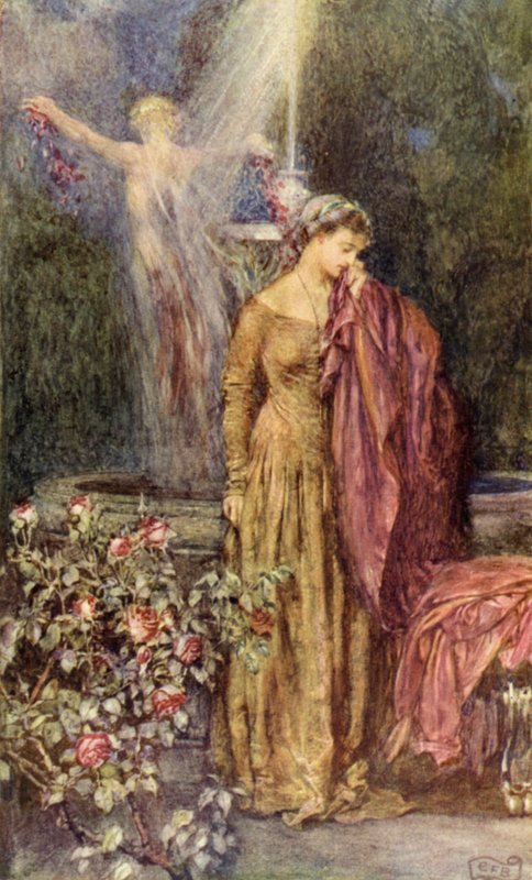 "Ale kto może wziąć sen za prawdę?" (kolor lito) autorstwa Eleanor Fortescue Brickdale