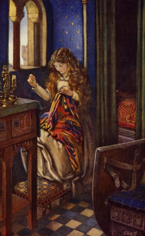 Elaine (kolor lito) autorstwa Eleanor Fortescue Brickdale