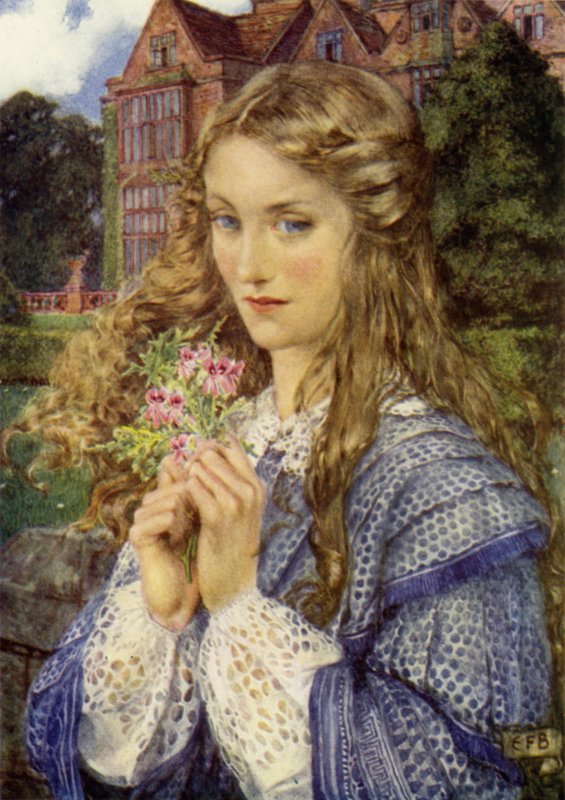 Evelyn Hope (kolor lito) autorstwa Eleanor Fortescue Brickdale