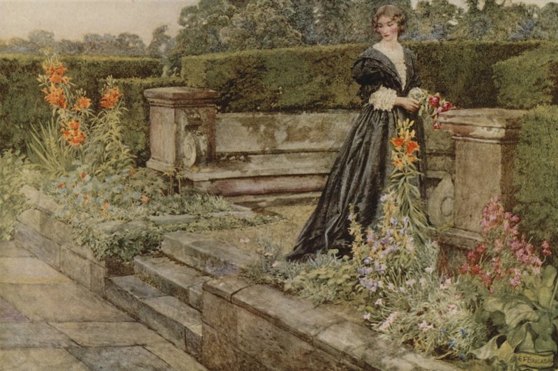 Fantazje ogrodowe, nazwa kwiatu (kolor lito) autorstwa Eleanor Fortescue Brickdale