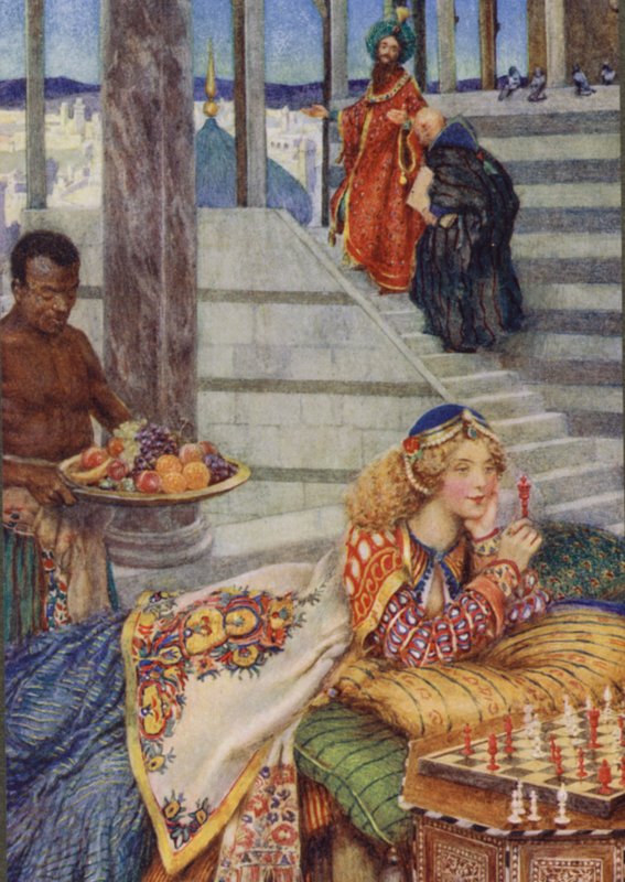 Ilustracja do Idylls of the King autorstwa Alfreda Lorda Tennysona (kolor lito) autorstwa Eleanor Fortescue Brickdale