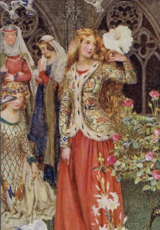 Ilustracja do Idylls of the King autorstwa Alfreda Lorda Tennysona (kolor lito) autorstwa Eleanor Fortescue Brickdale