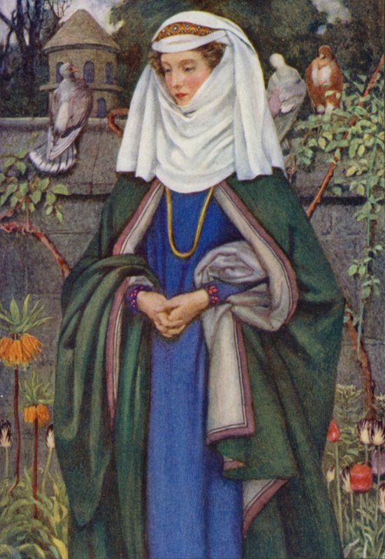 Ilustracja do Idylls of the King autorstwa Alfreda Lorda Tennysona (kolor lito) autorstwa Eleanor Fortescue Brickdale