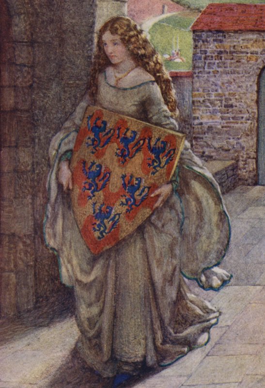 Ilustracja do Idylls of the King autorstwa Alfreda Lorda Tennysona (kolor lito) autorstwa Eleanor Fortescue Brickdale