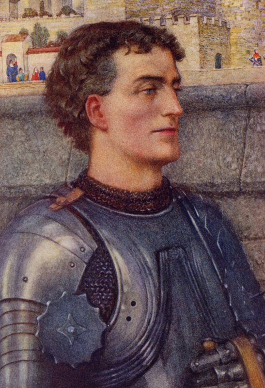 Ilustracja do Idylls of the King autorstwa Alfreda Lorda Tennysona (kolor lito) autorstwa Eleanor Fortescue Brickdale