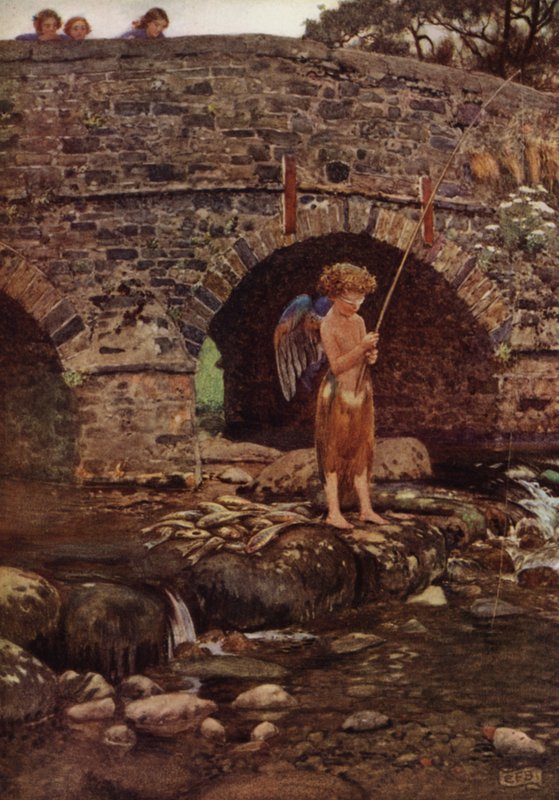 Chociaż był dzieckiem i ślepcem (kolor lito) autorstwa Eleanor Fortescue Brickdale
