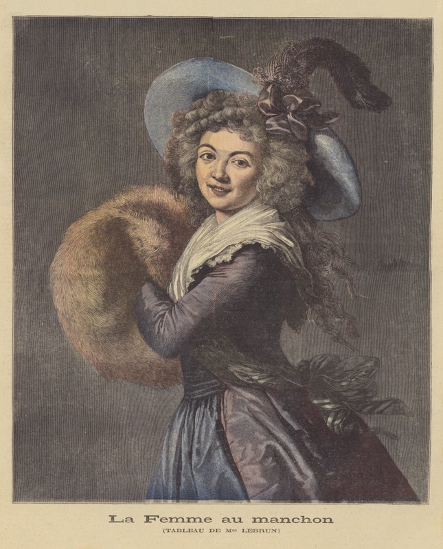 Dama z mufką autorstwa Elisabeth Louise Vigee Lebrun