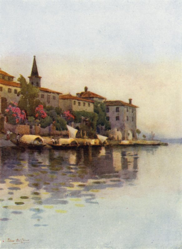 Szary poranek, Lago Maggiore (kolor lito) autorstwa Ella Du Cane
