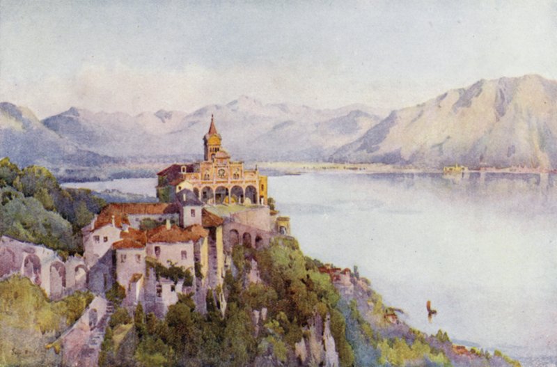 Madonna del Sasso, Locarno, Jezioro Maggiore (kolor lito) autorstwa Ella Du Cane
