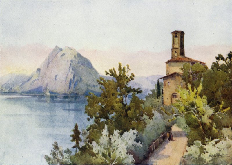 Monte San Salvatore, Jezioro Lugano (kolor lito) autorstwa Ella Du Cane
