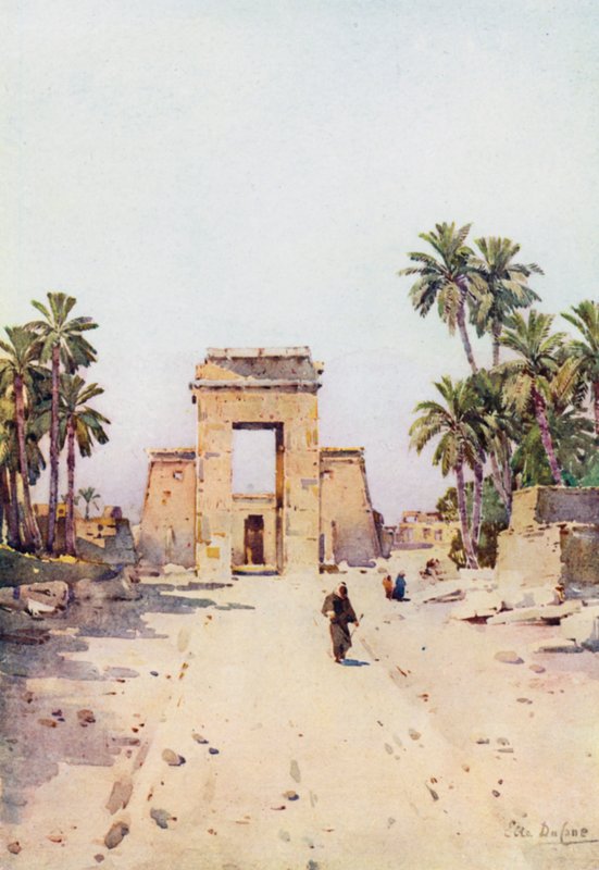 Brama Euergetesa, Karnak (kolor lito) autorstwa Ella Du Cane