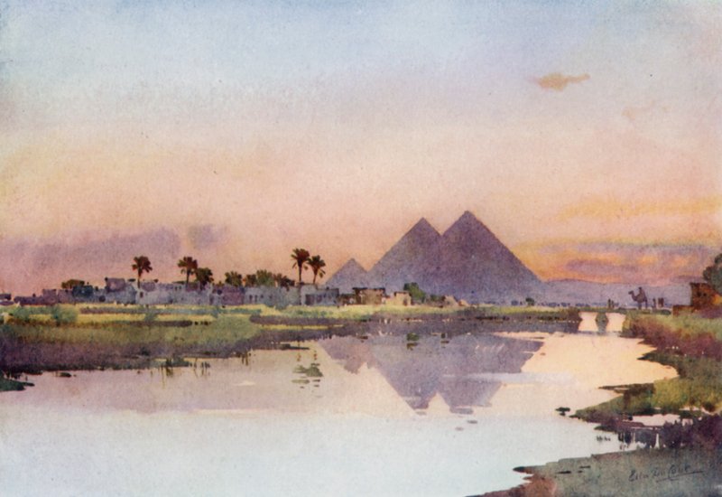 Druga Piramida, Giza (kolor lito) autorstwa Ella Du Cane