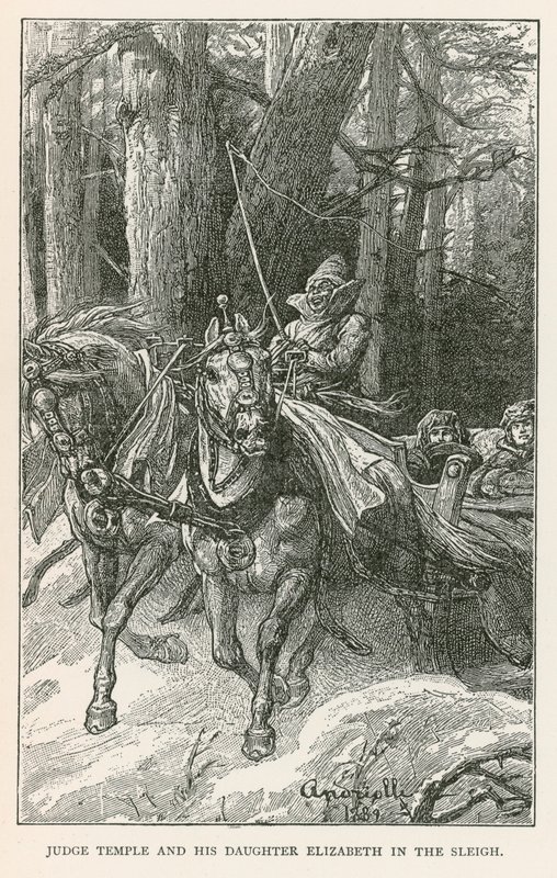 Sędzia Temple i jego córka Elizabeth w saniach (rycina) autorstwa Elviro Michael Andriolli