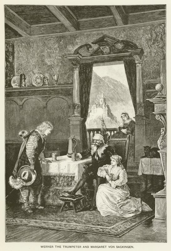 Werner trębacz i Margaret von Sackingen autorstwa Emil Limmer
