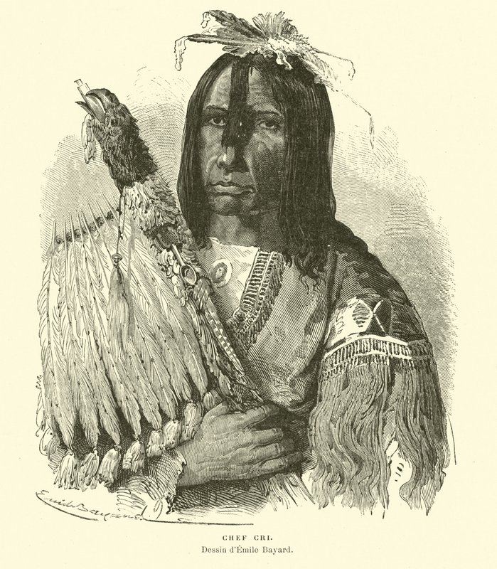 Wódz Cree autorstwa Emile Antoine Bayard