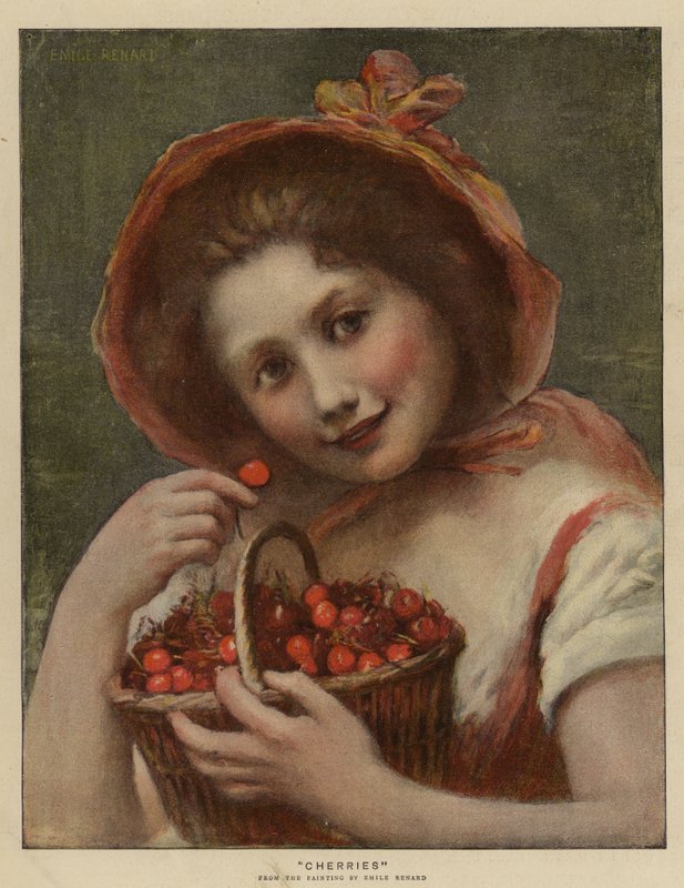 Wiśnie (chromolitho) autorstwa Emile Renard